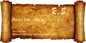 Reszler Sára névjegykártya