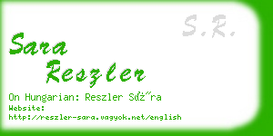 sara reszler business card